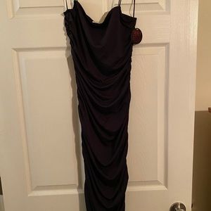 Sexy Black Ruched Maxi Dress